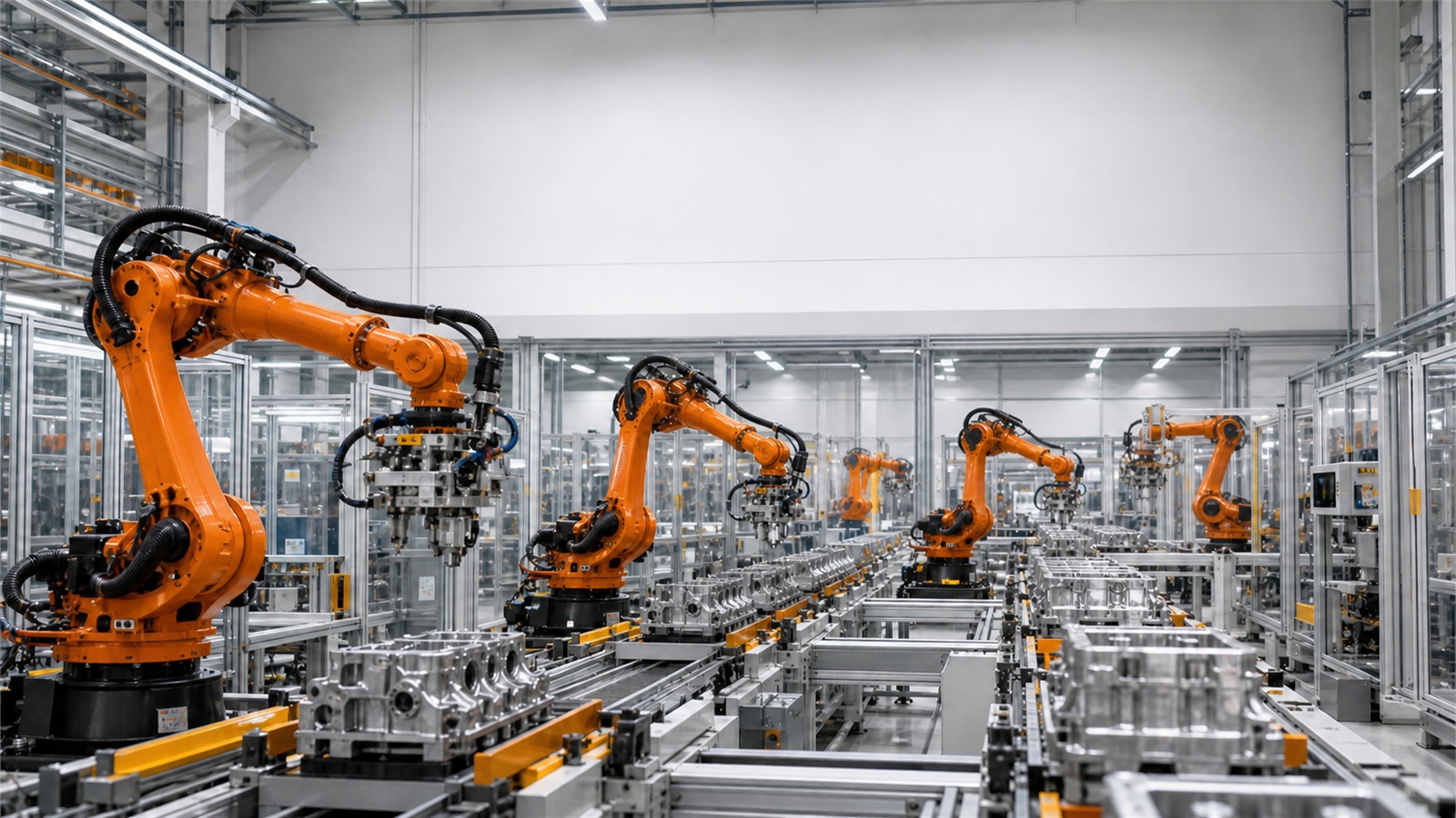 Planta de manufactura en China: línea robotizada de ensamble