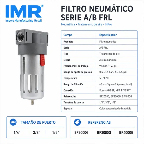 Filtro De Aire Neumatico Serie A/B