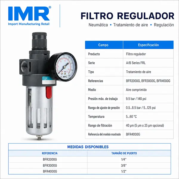 Filtro Regulador Para Aire Serie A/B