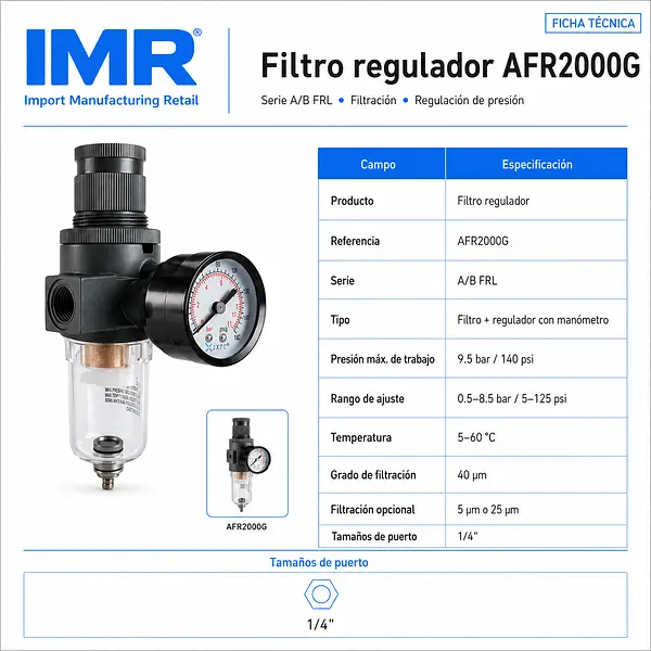 Filtro Regulador Para Aire Serie A/B