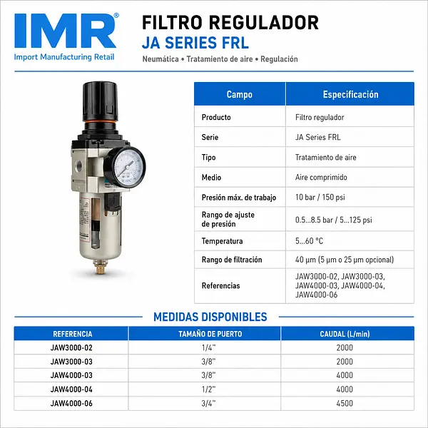 Filtro Regulador Para Aire Serie Ja