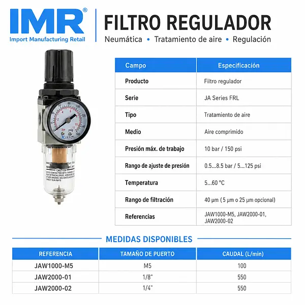 Filtro Regulador Para Aire Serie Ja