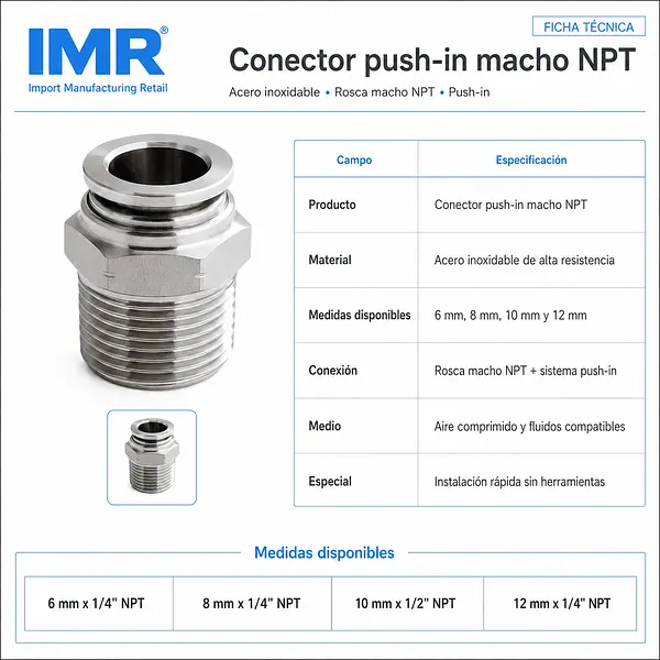 Macho Prestolock Inoxidable