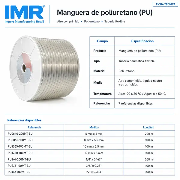 Manguera Neumática Transparente