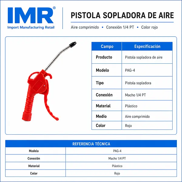 Pistola De Aire Neumática Roja
